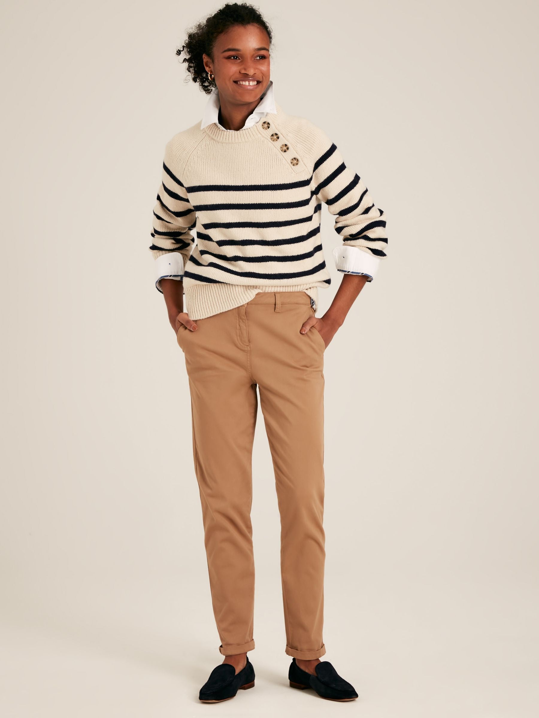 Agnes Cream/Navy Striped Jumper