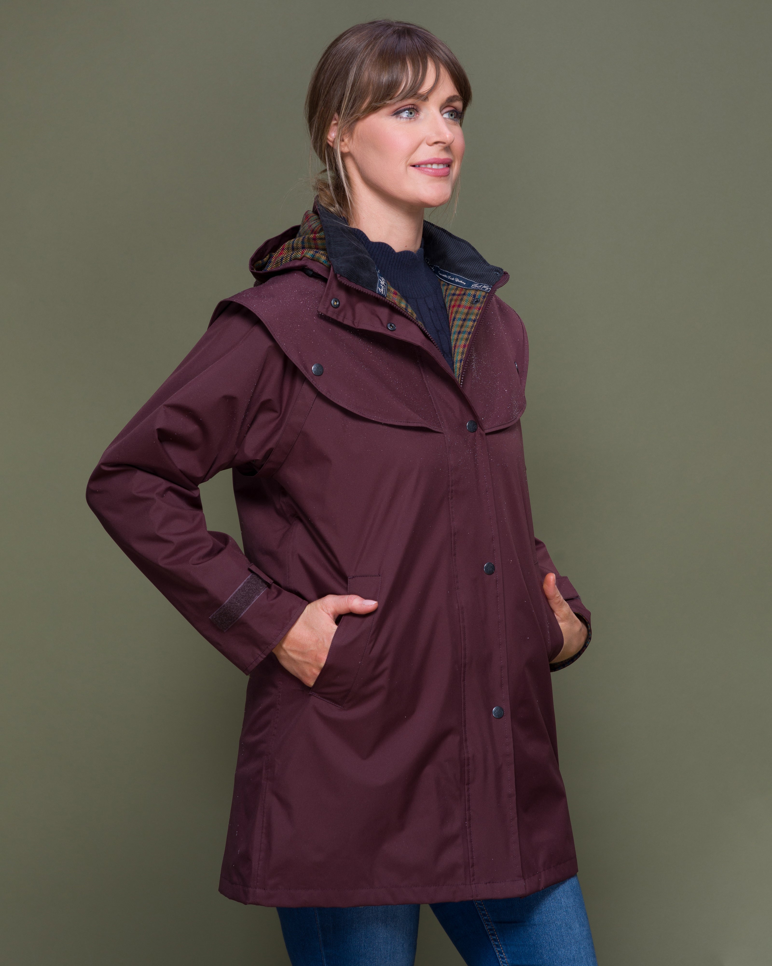 Cotswold Waterproof Coat - Deep Claret