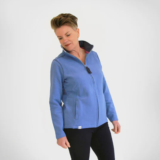 Super Soft Full Zip Plain Sweatshirt - Azure