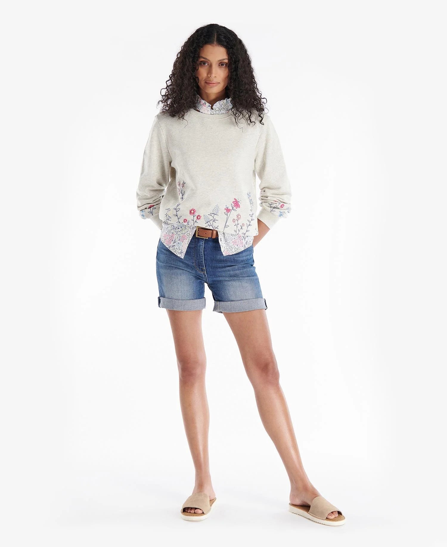 Women's Marigold Overlayer Sweatshirt - Cloud