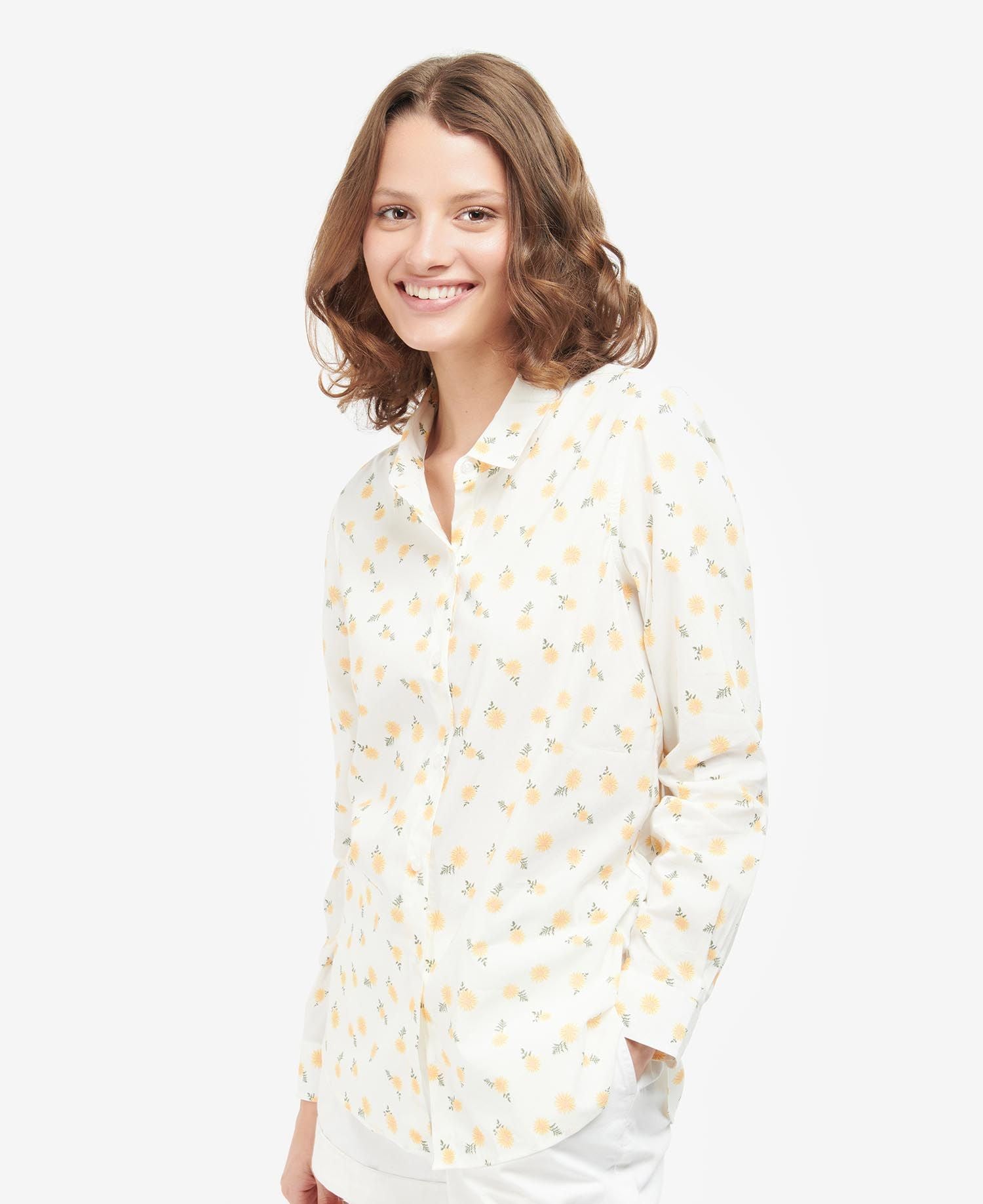 Women's Safari Shirt - Cloud/Sunflower Print
