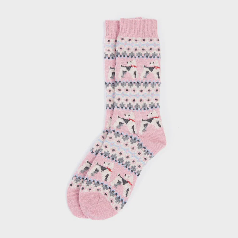 Terrier Fairisle Sock - Pink
