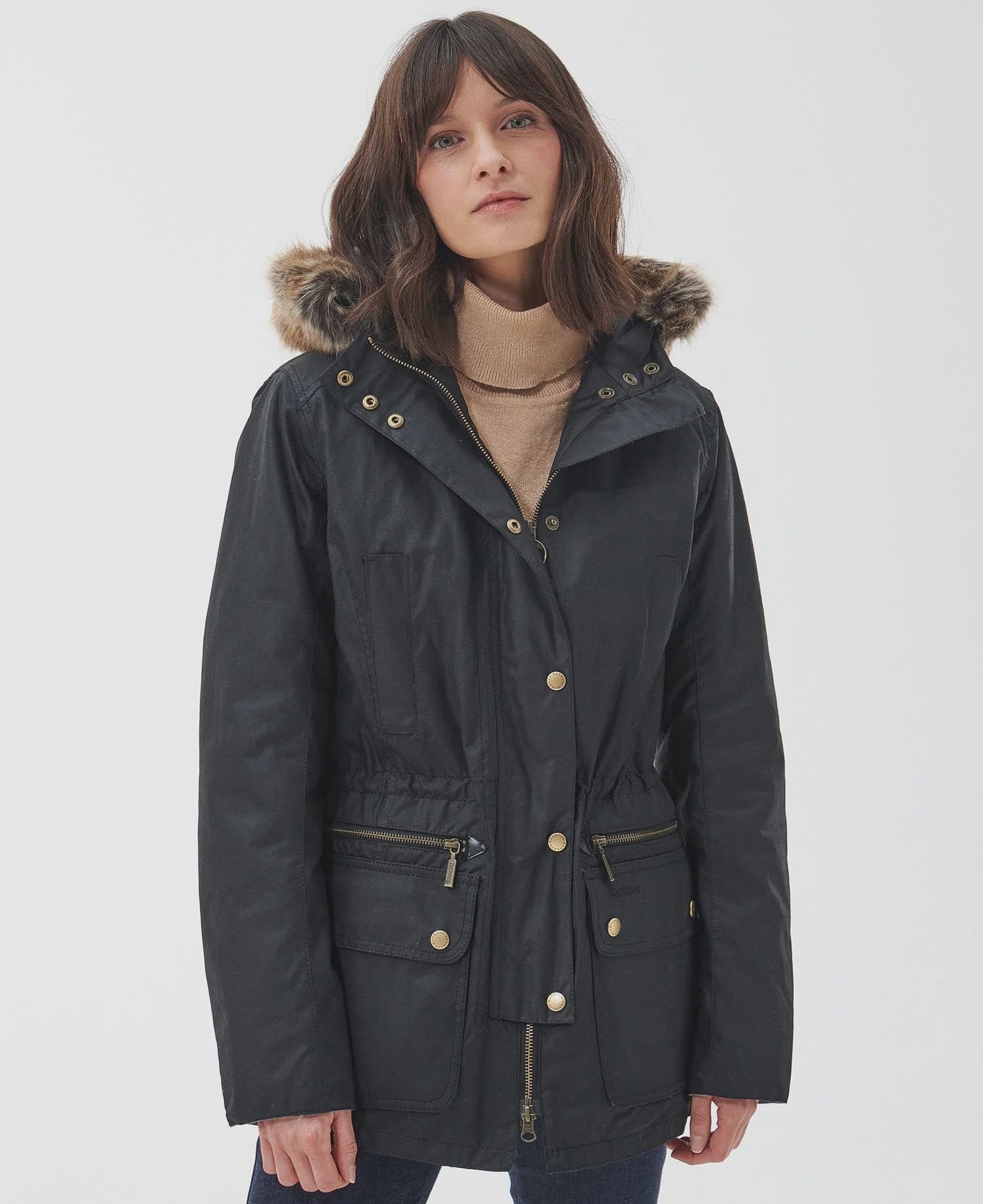 Women's Kelsall Waxed Cotton Parka - Classic Black