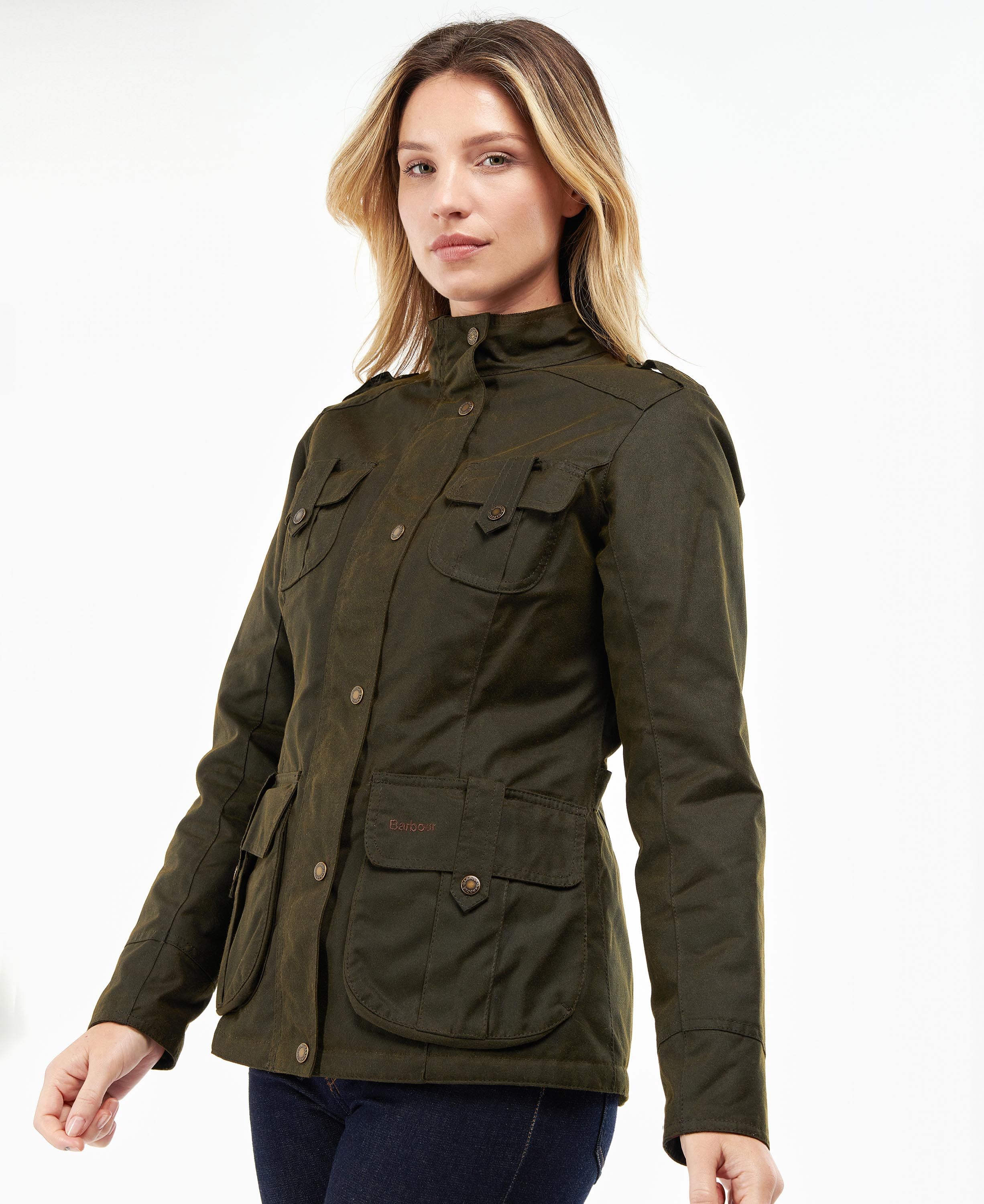 Barbour - Women's Winter Defence Wax Jacket - Olive