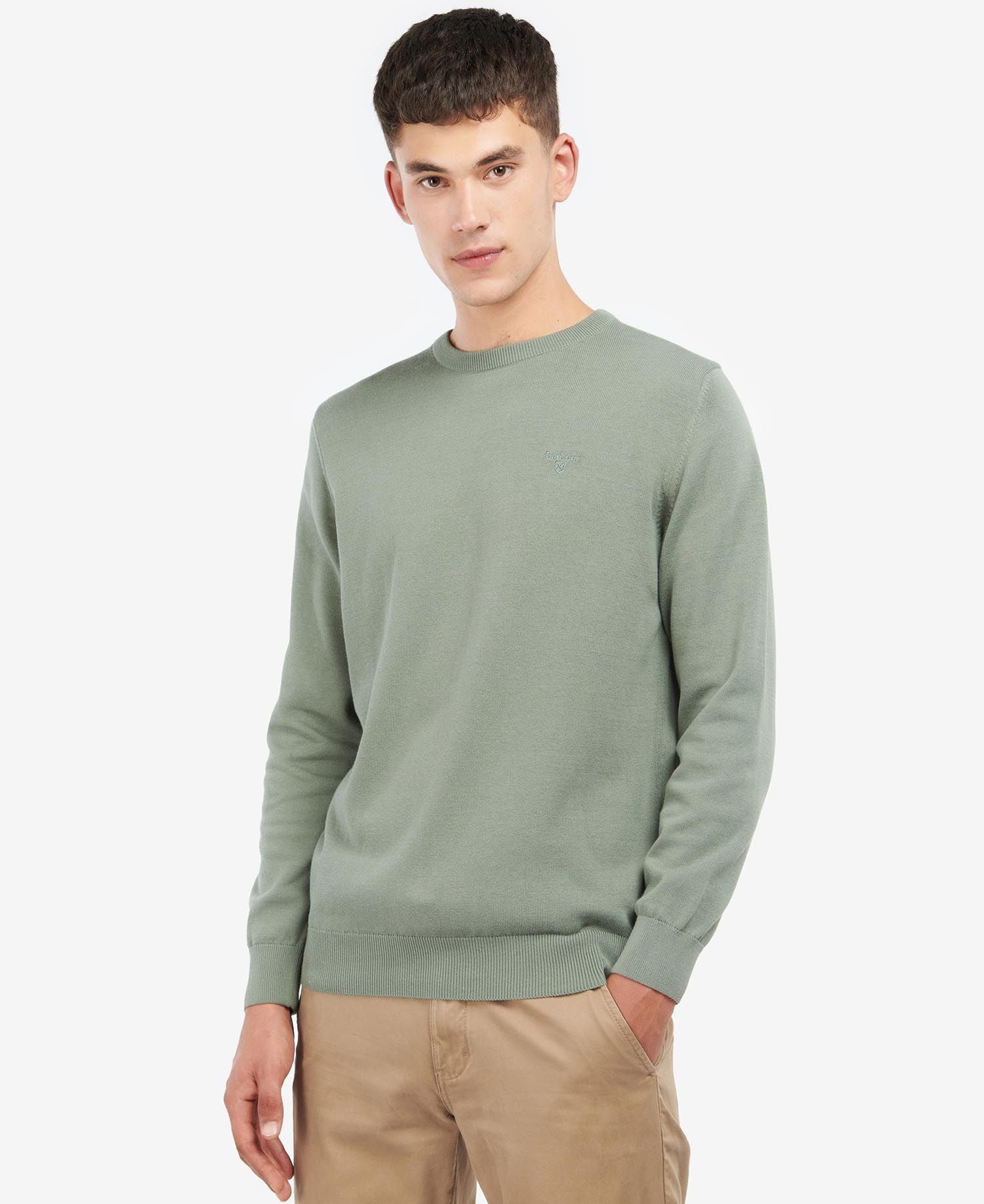 Men's Pima Cotton Crew Neck Sweater - Agave Green