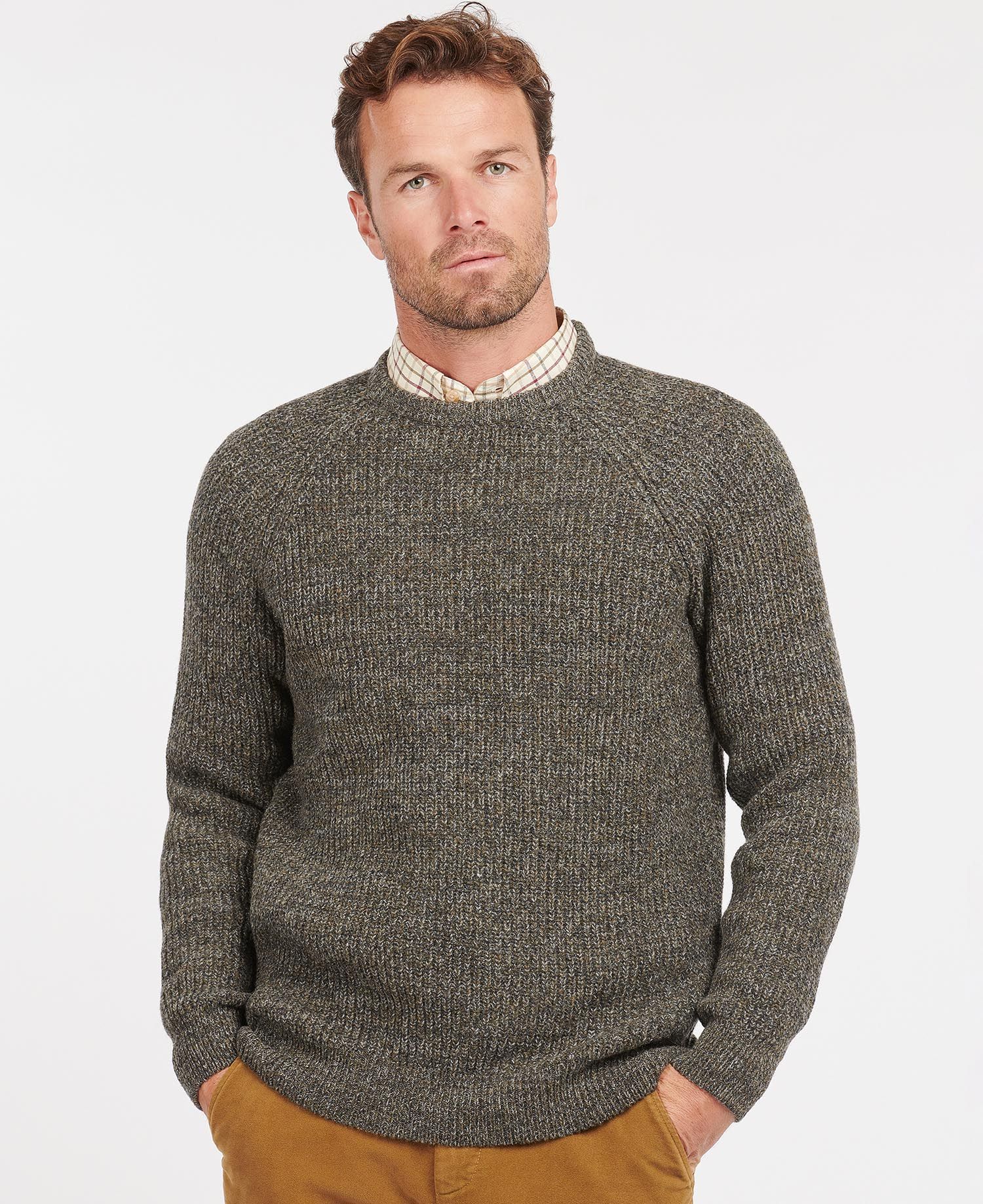 Men's Horseford Crew Neck Sweater - Olive