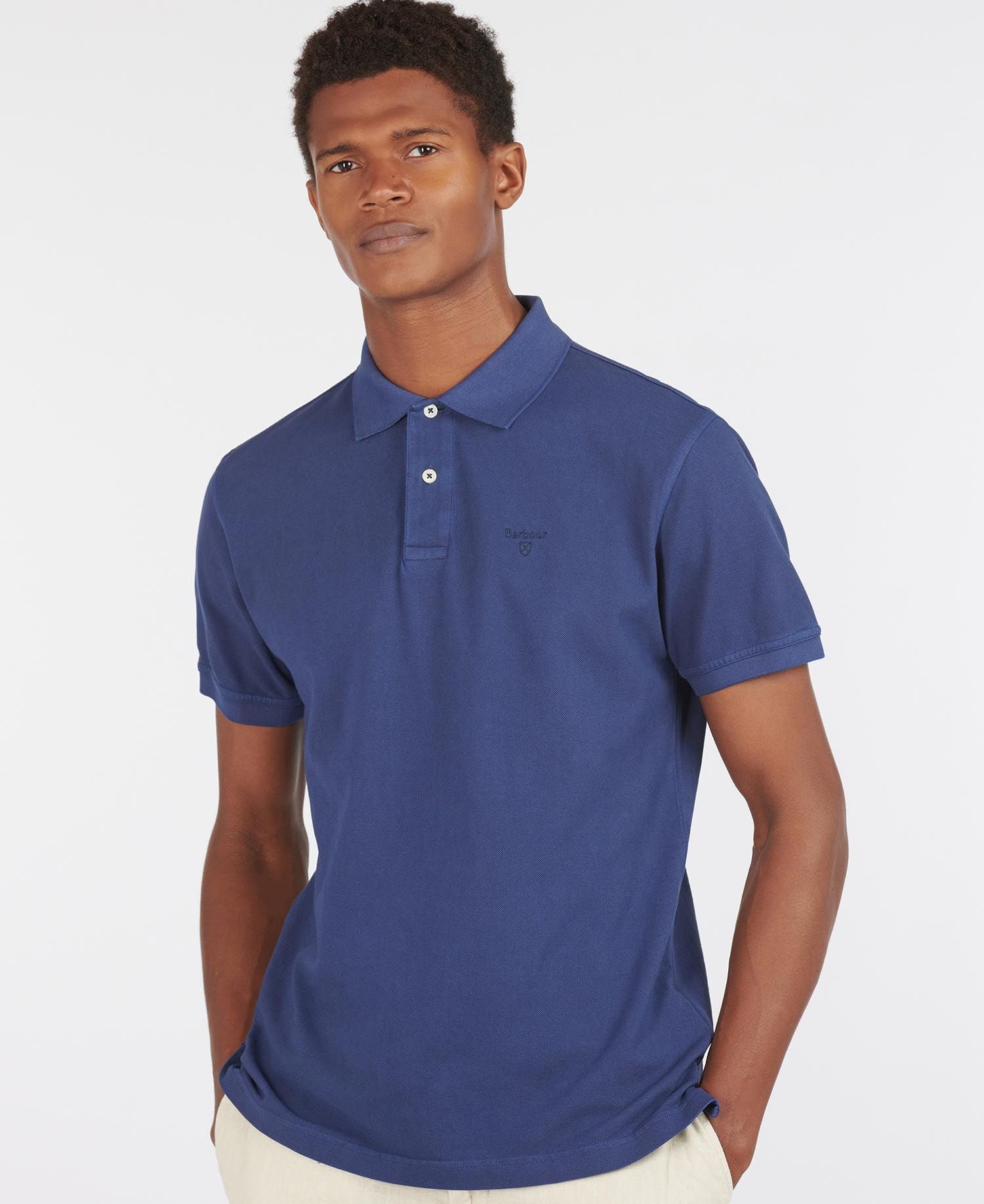 Men's Washed Sports Polo - Navy