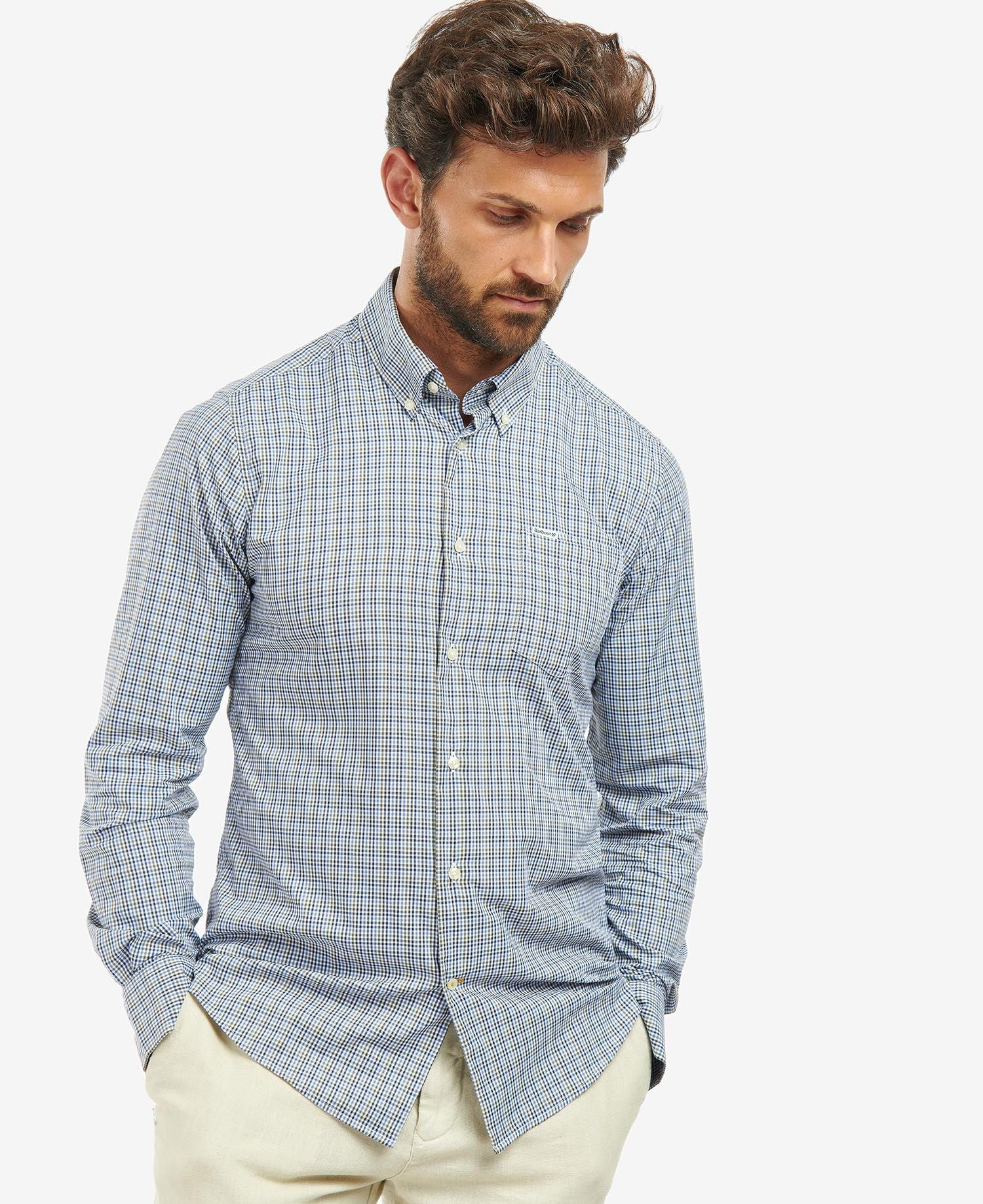 Men's Stanhope Performance Checked Shirt - Navy