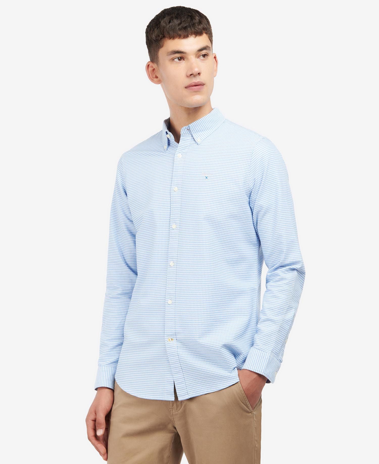 Men's Gingham Oxtown Tailored Shirt - Sky Blue