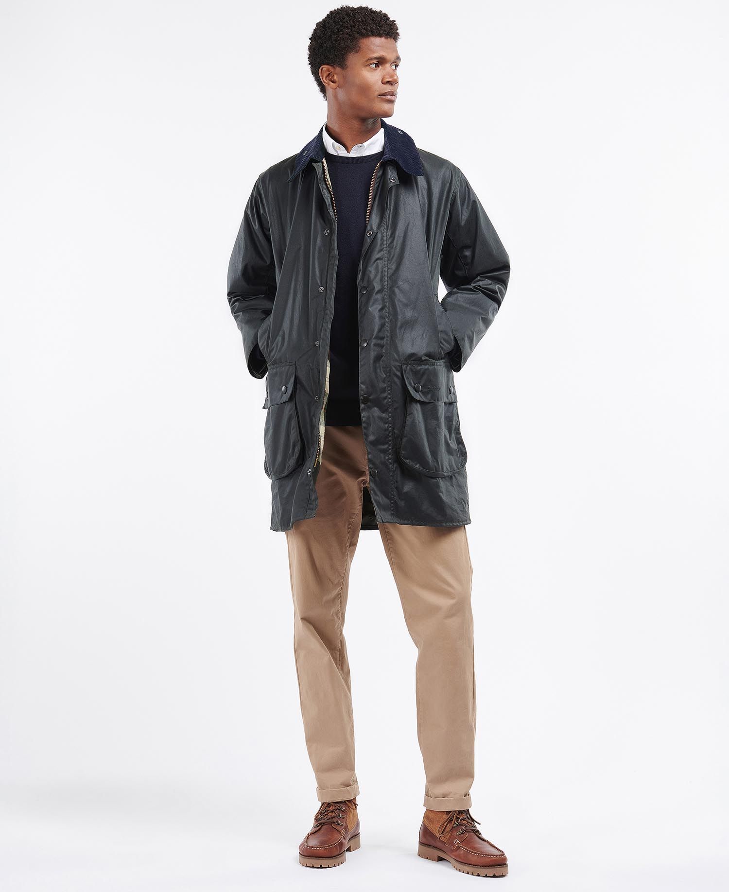 Border Wax Jacket - Navy