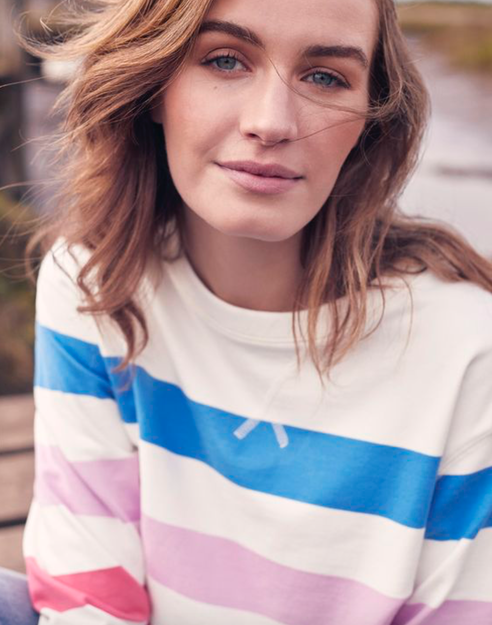 Joules - Women's Monique Crew Neck Sweatshirt - Multi Stripe