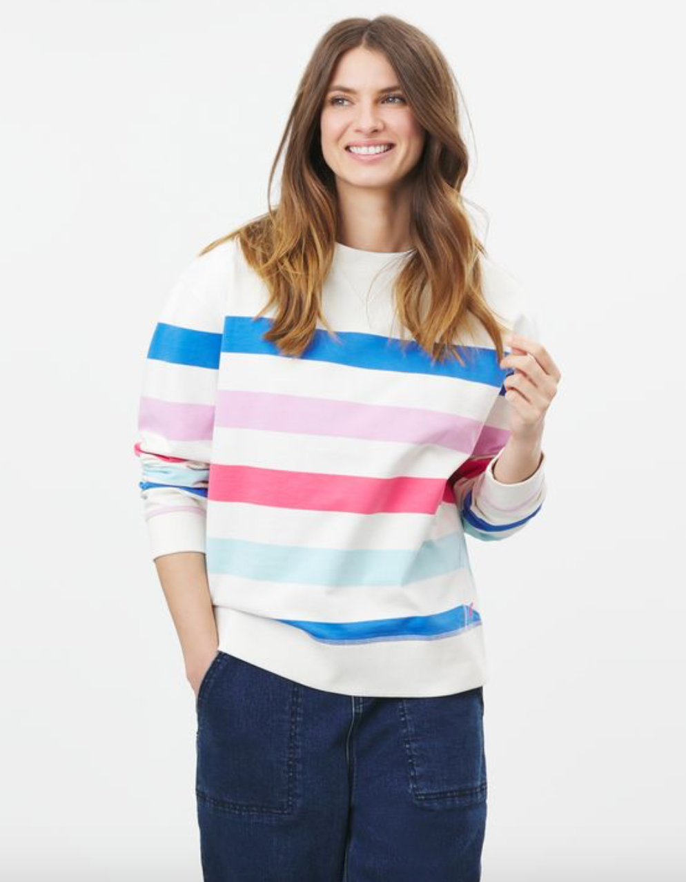 Joules - Women's Monique Crew Neck Sweatshirt - Multi Stripe