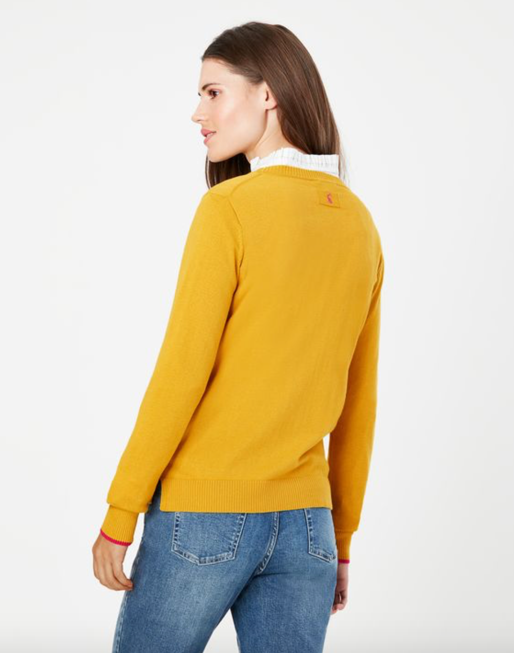 Women's Miranda Knitted Intarsia Crew Neck - Gold Dog