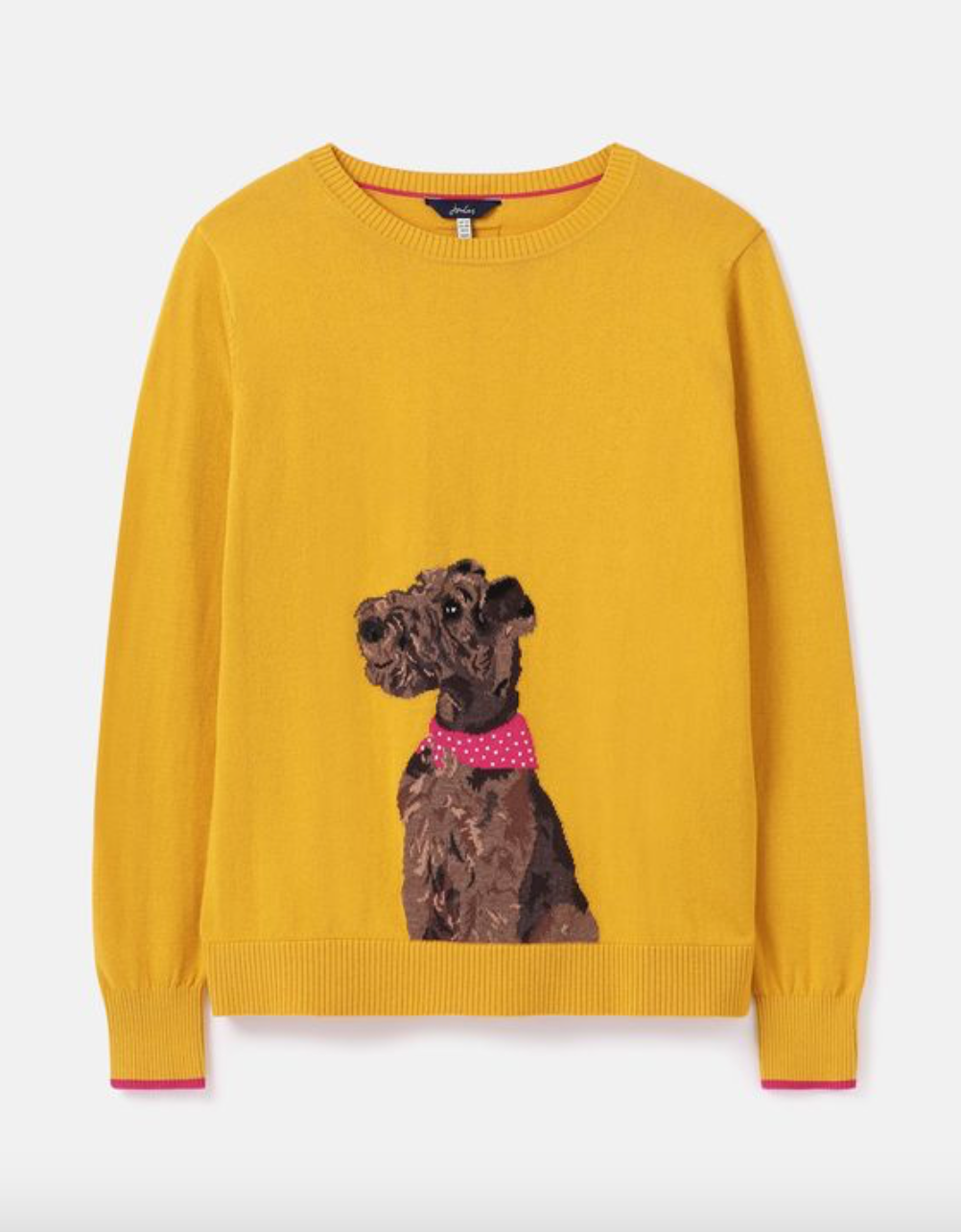 Women's Miranda Knitted Intarsia Crew Neck - Gold Dog