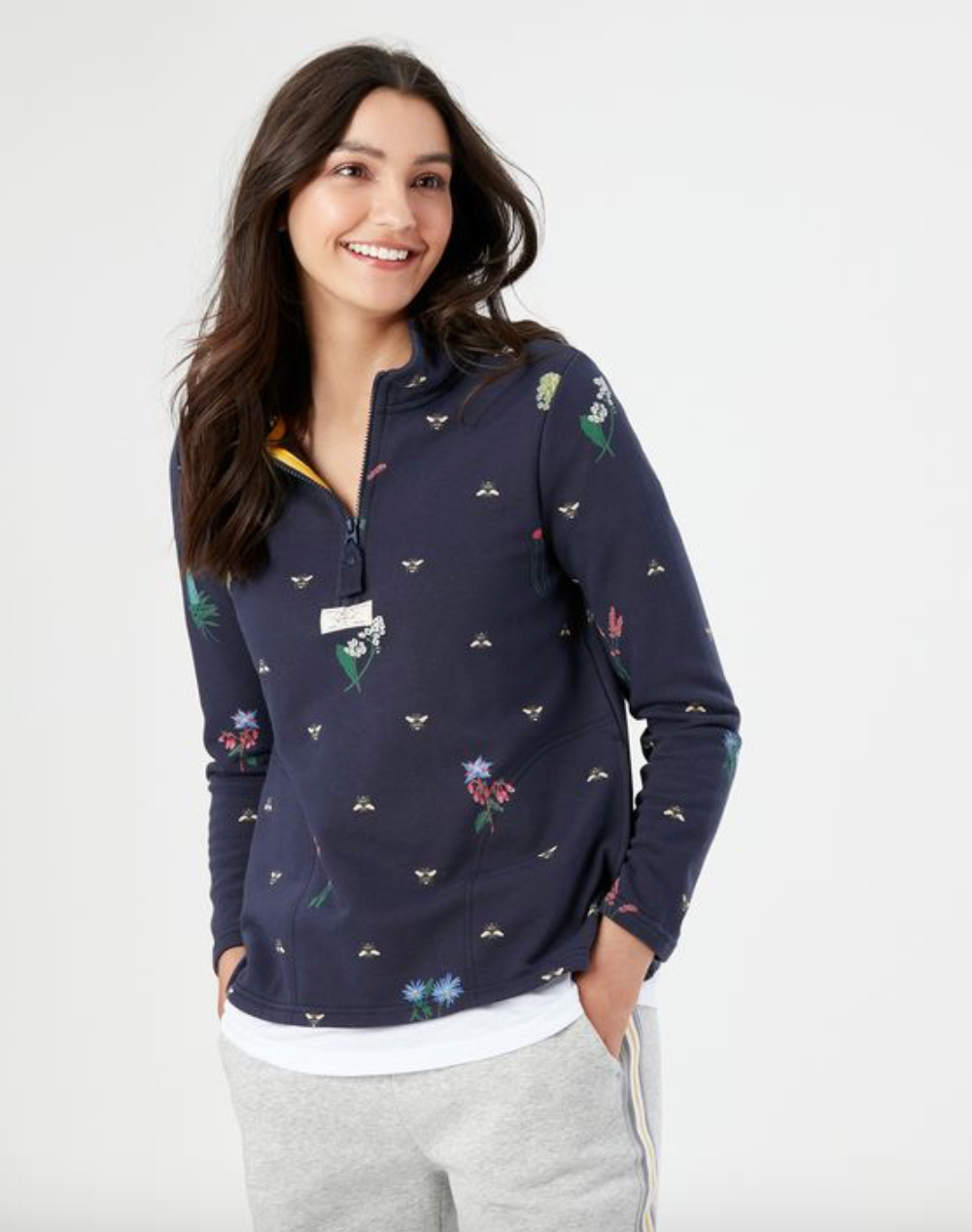 Pip Print Bee Print Half Zip Sweatshirt