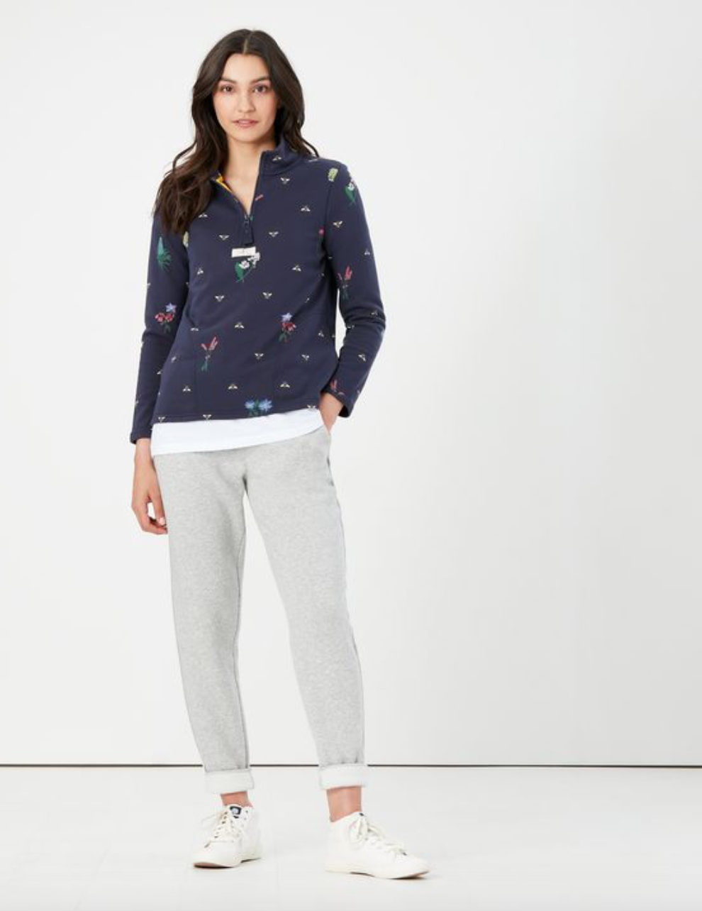 Pip Print Bee Print Half Zip Sweatshirt