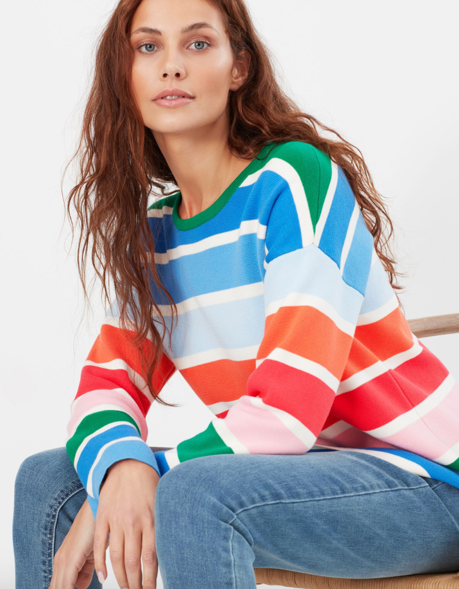 Joules -  Women's Uma Milano stitch Jumper - Multi Stripe