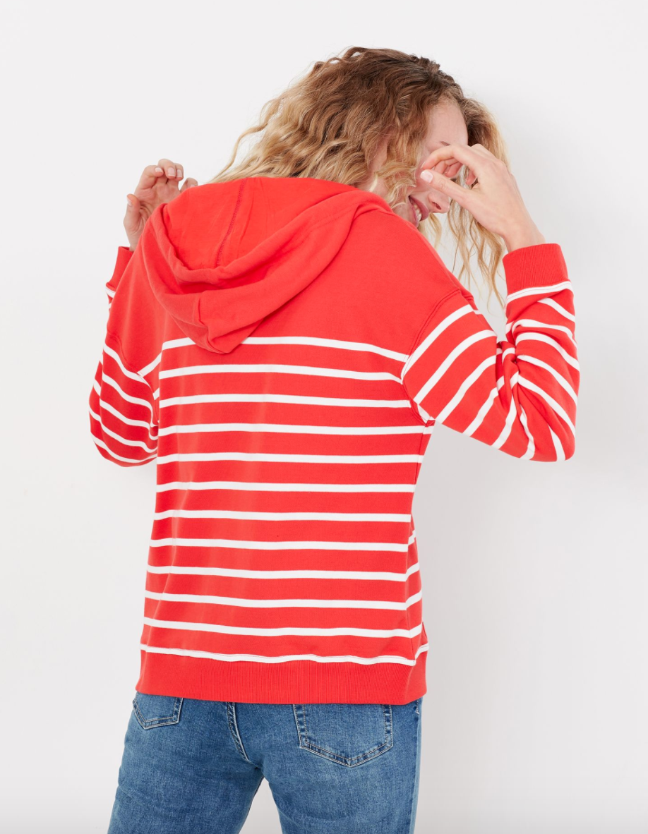 Women's Oakham Zip Through Sweatshirt - Embroidered Red dachshund