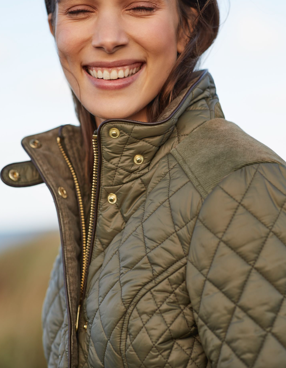 Joules - Women's Newdale Quilted Jacket - Grape Leaf