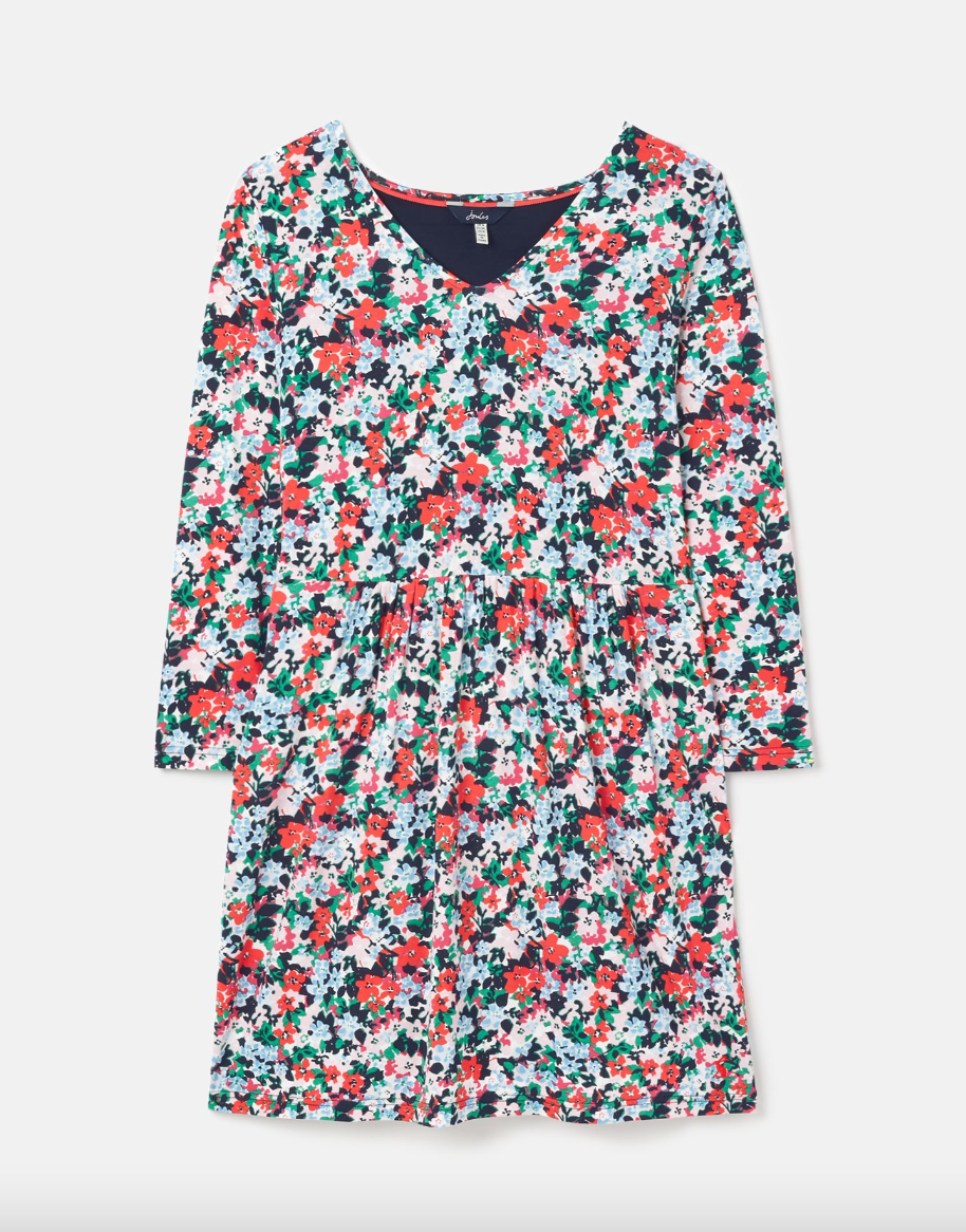 Joules - Women's Erin Floral V Neck Jersey Tunic