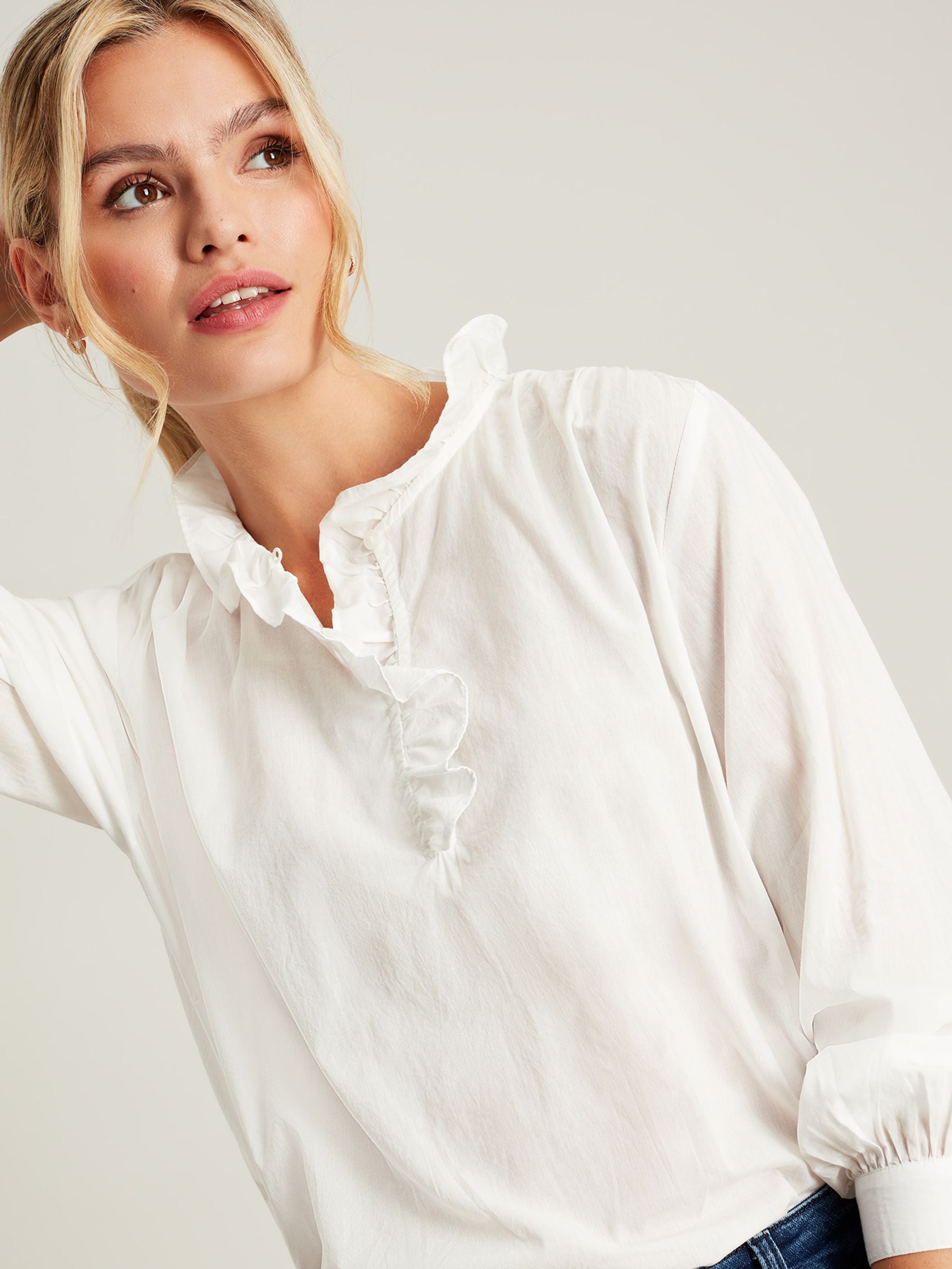 Melanie Frill Blouse - Chalk