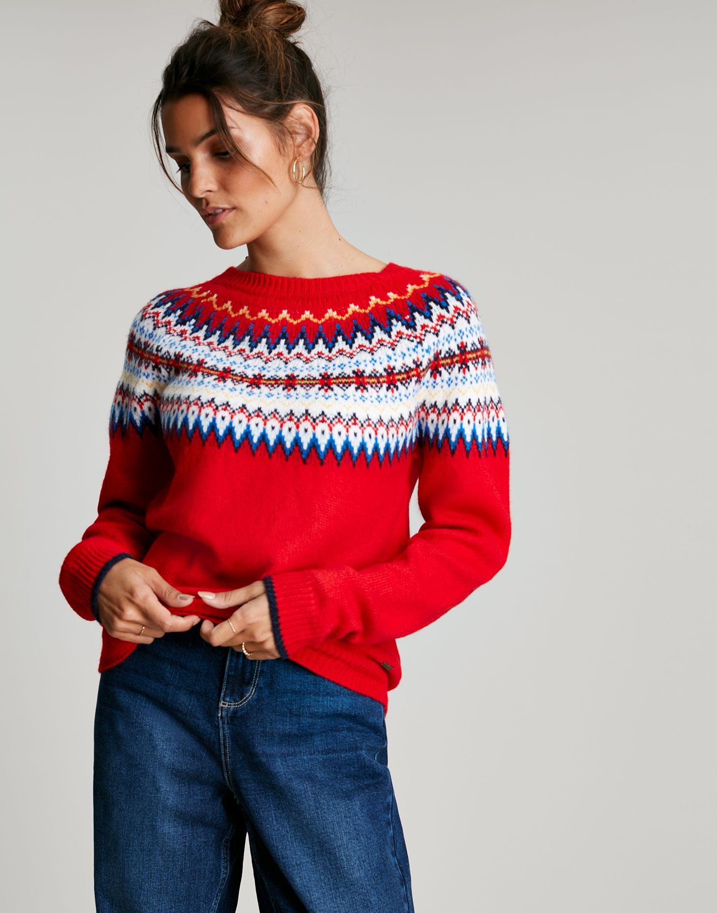 Women's Andrea Fair Isle Jumper - Red