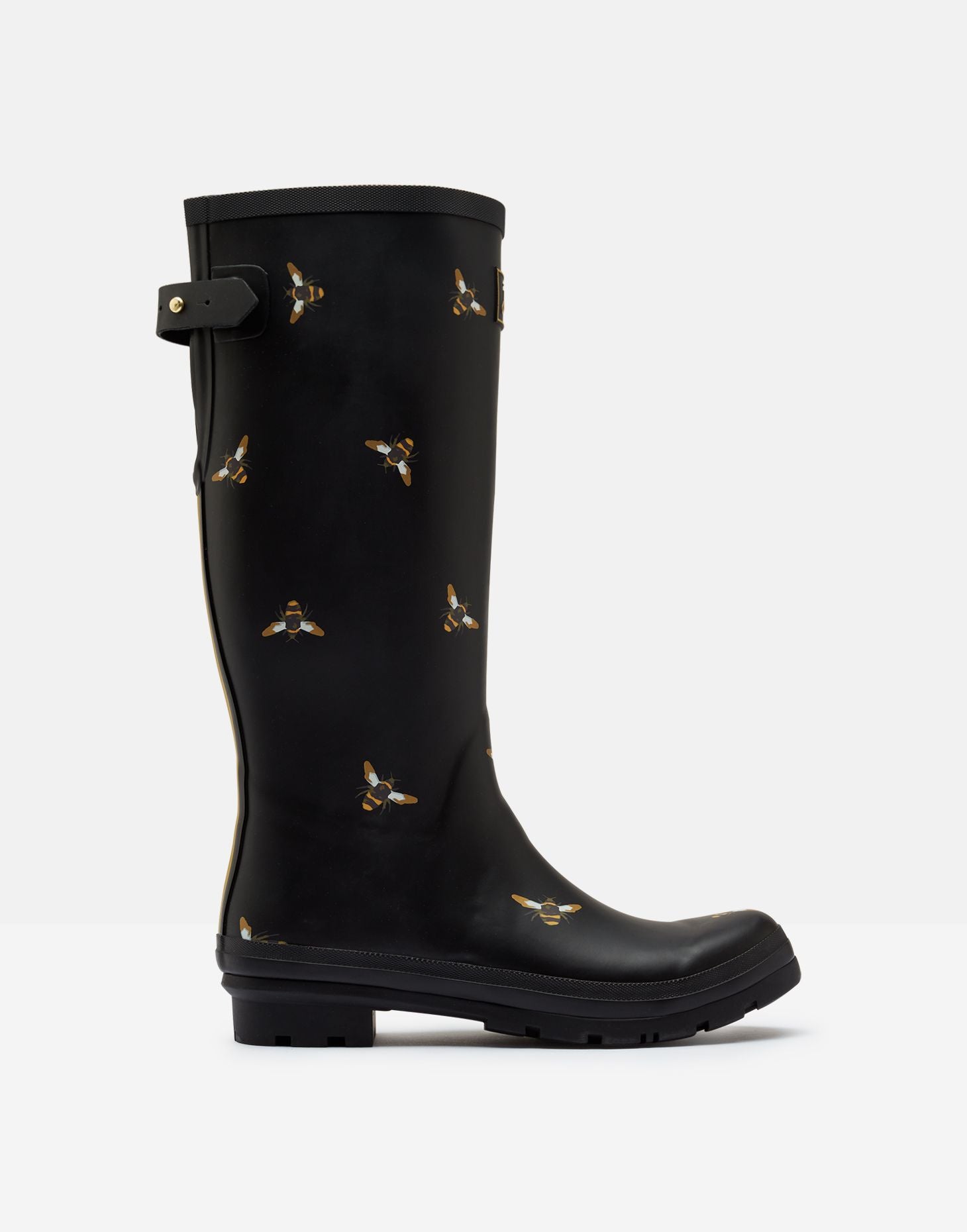 Welly Print With Adjustable Back Gusset - Black Metal Bees