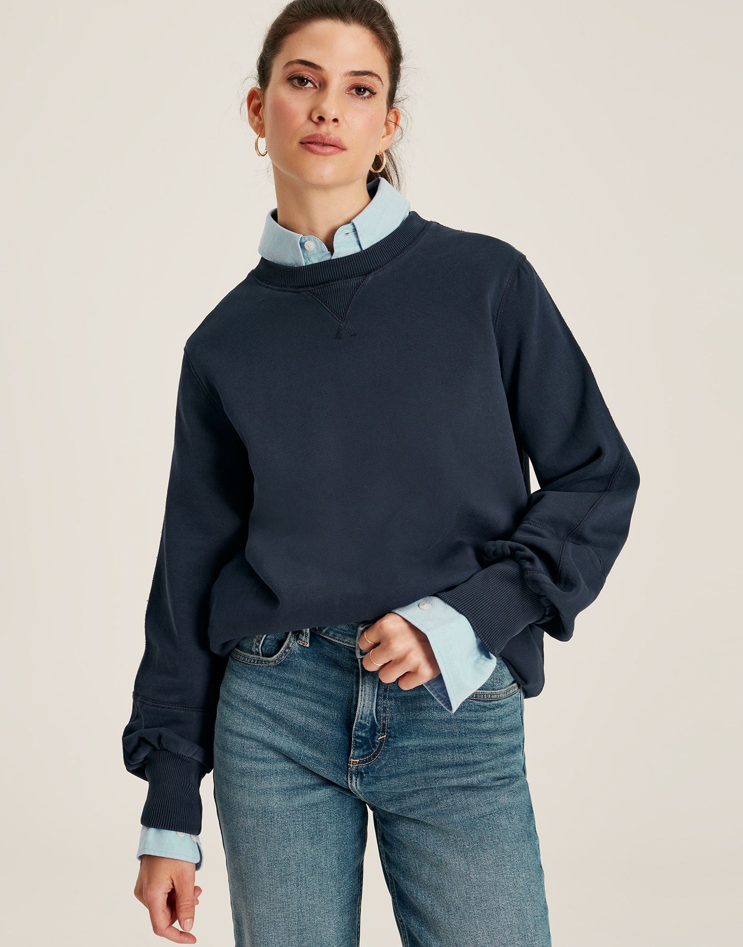 Amina Crew Neck Sweatshirt - French Navy