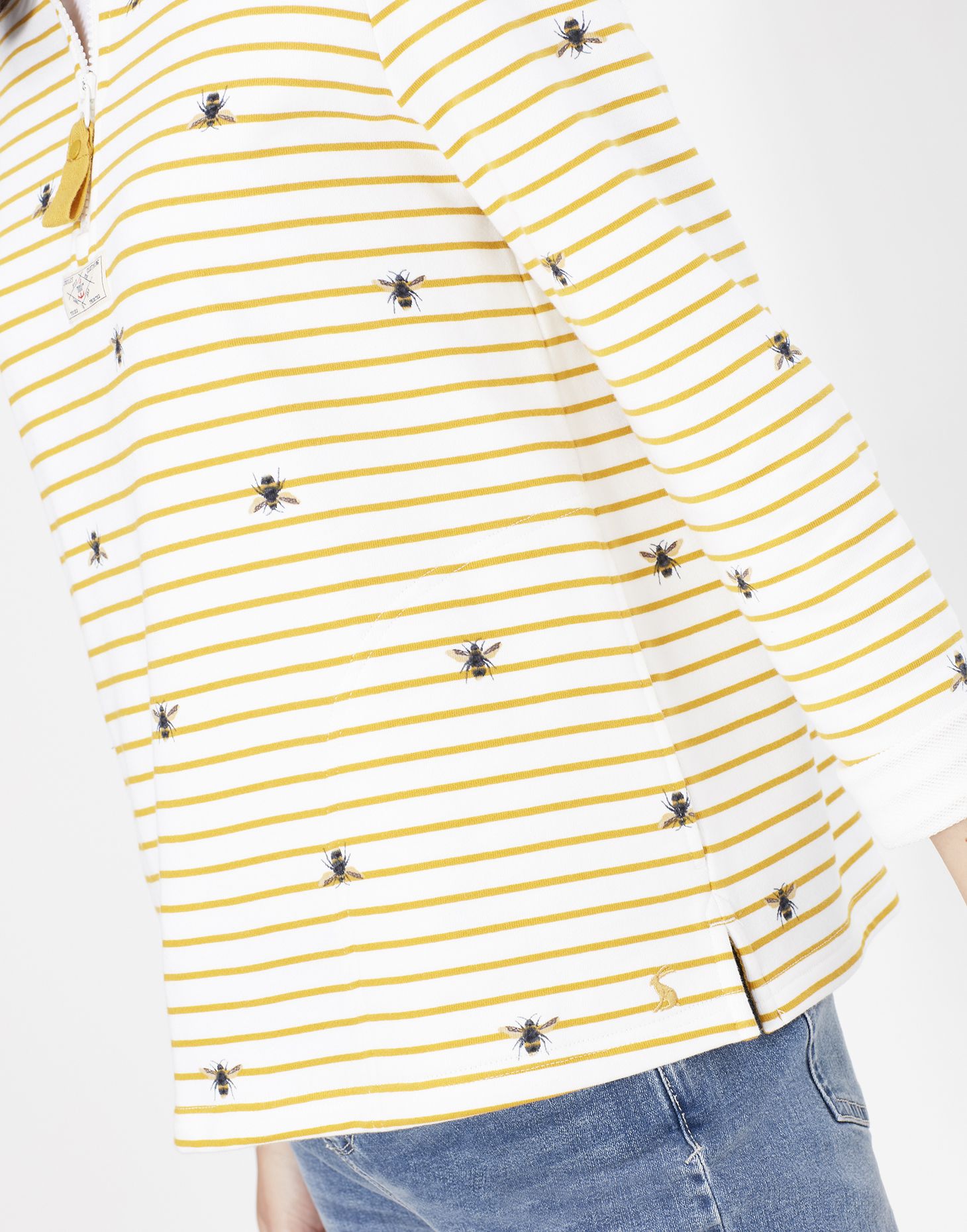 Pip Print Print Casual Half Zip Sweatshirt - Yellow Stripe Bee