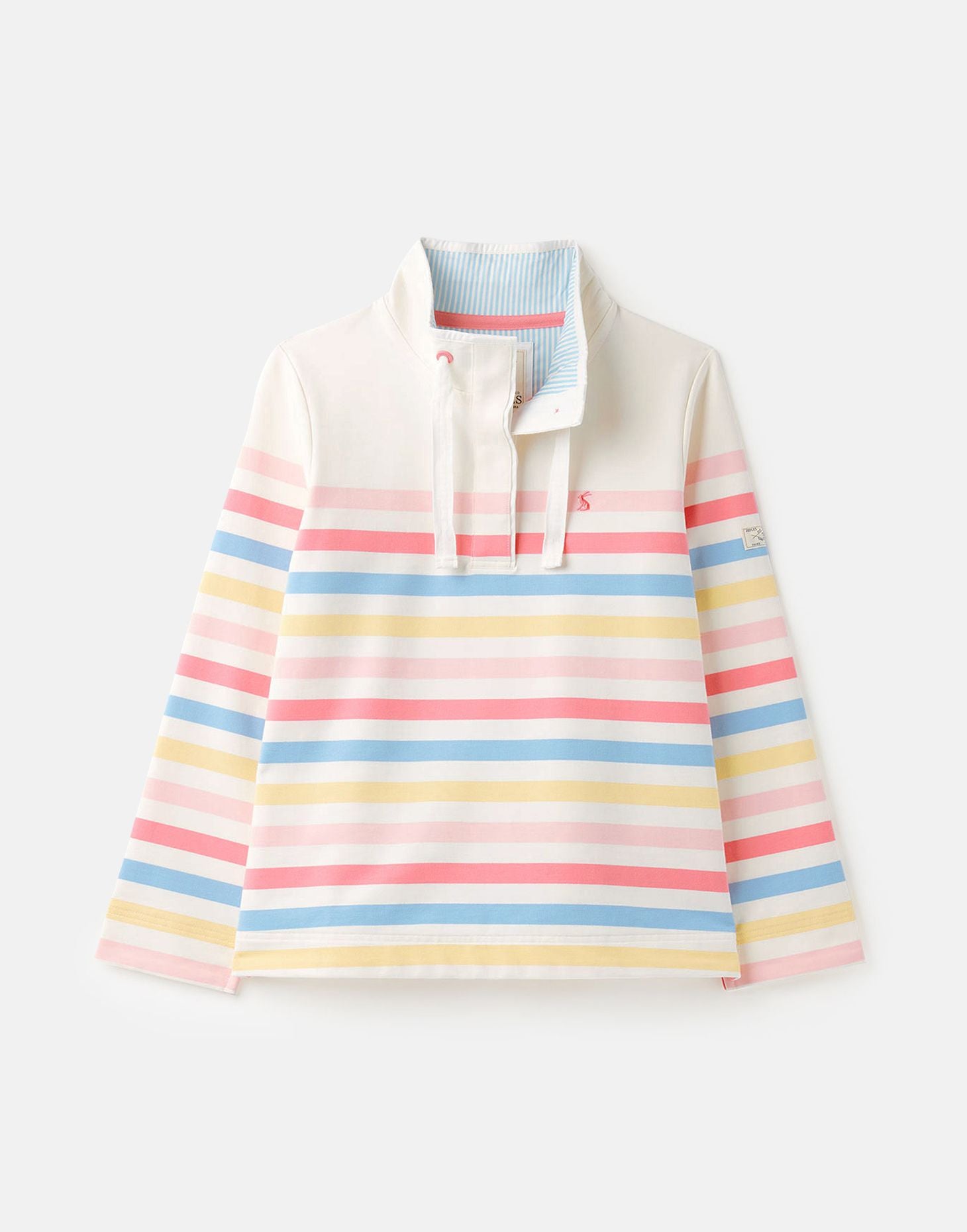 Women's Saunton Funnel Neck Sweatshirt - Cream Strawberry Stripe