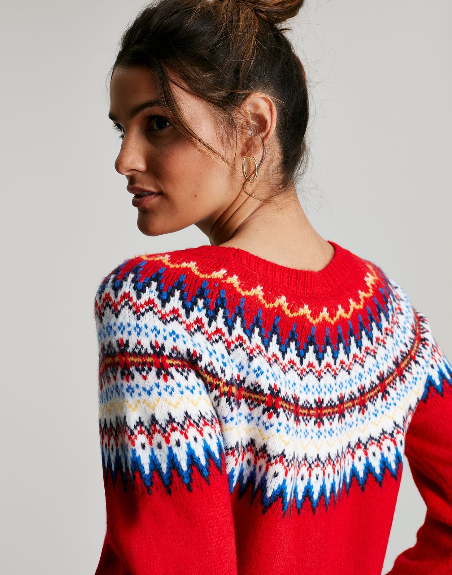Women's Andrea Fair Isle Jumper - Red