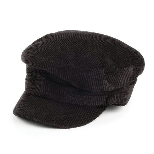 Failsworth hats mariner corduroy fiddlers cap in black