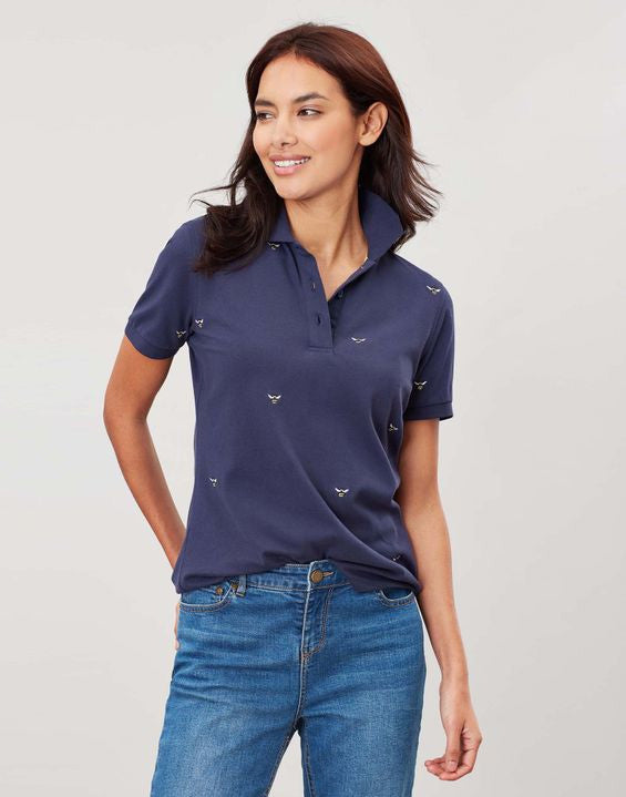 Joules Pippa printed polo shirt - Navy bee