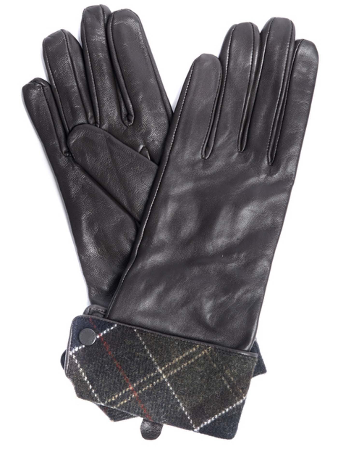 Women's Lady Jane Leather Gloves - Choc/Green
