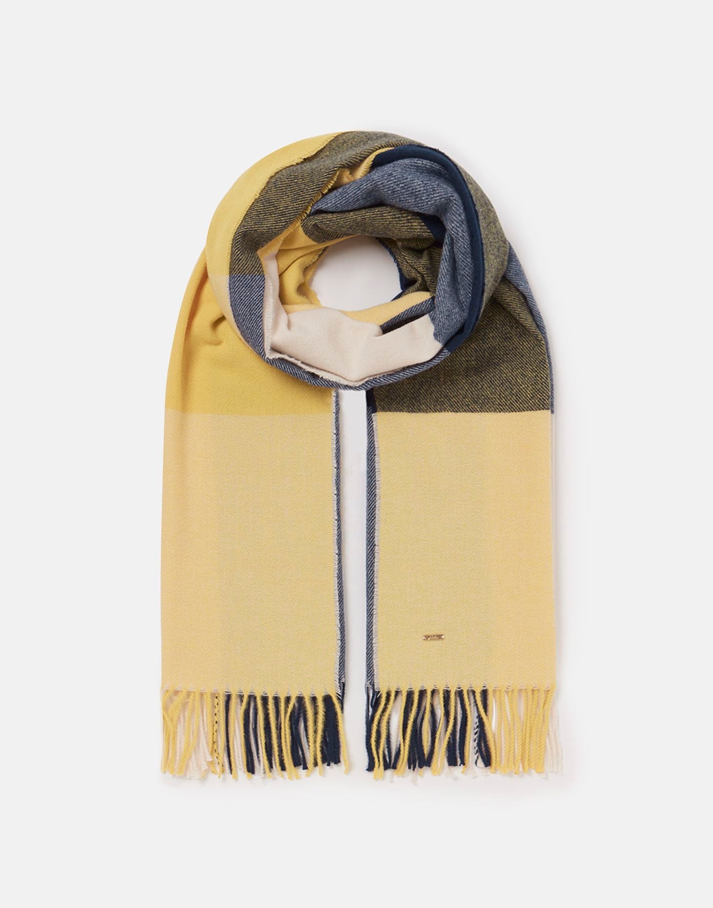 Farah Check Scarf In Blue Yellow Check