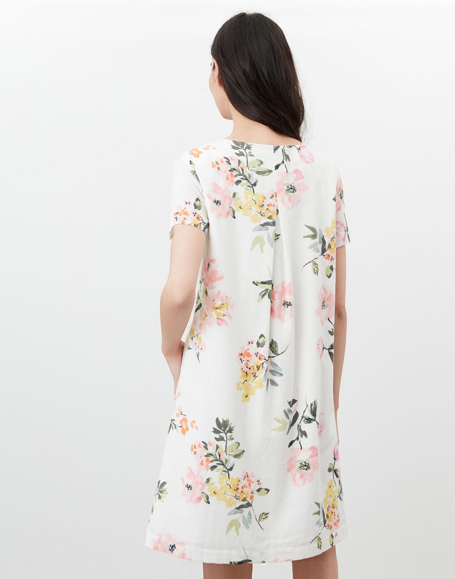 Rosetta Print Shift Dress in Cream floral