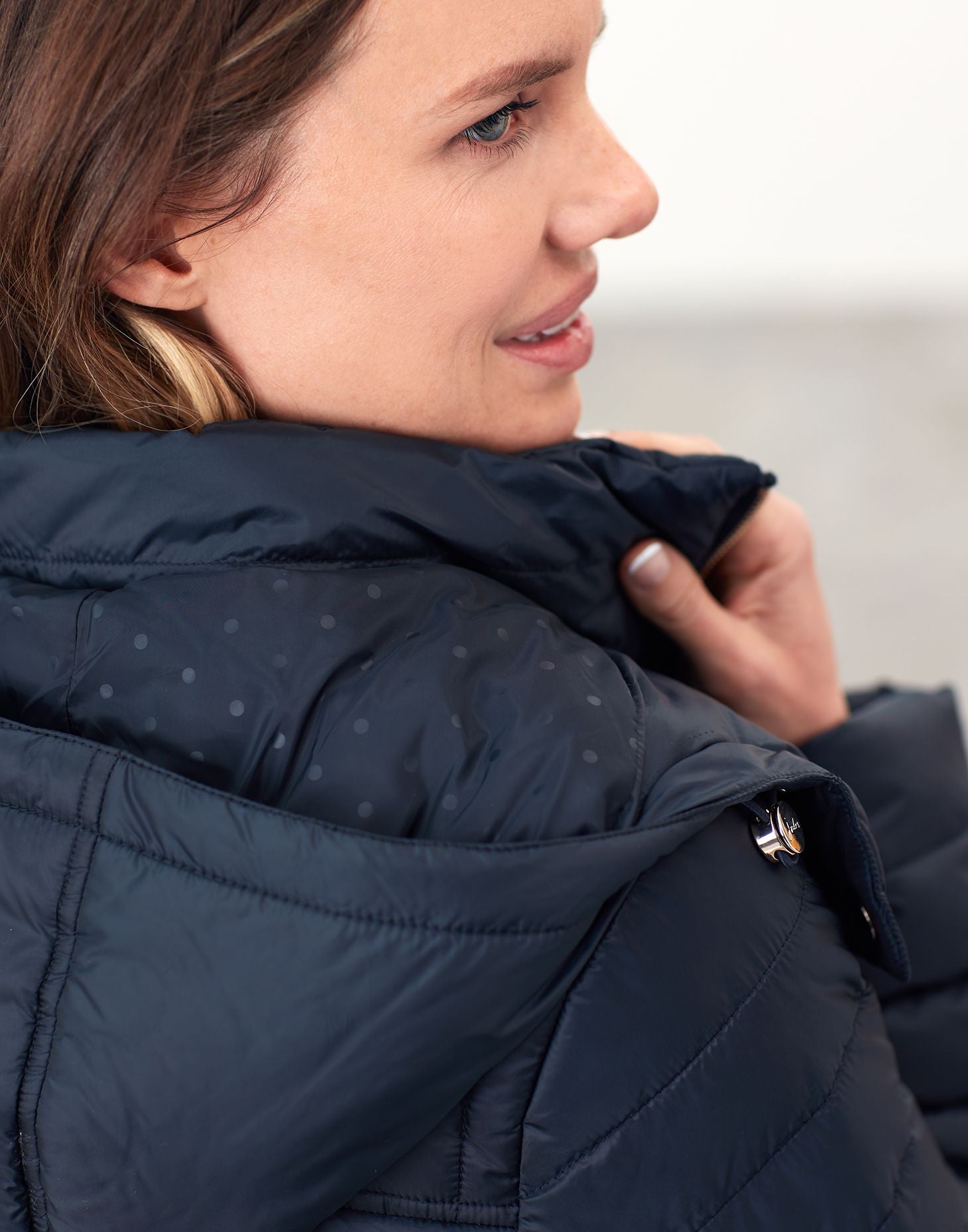 Women's Canterbury Long Quilted Jacket - Navy