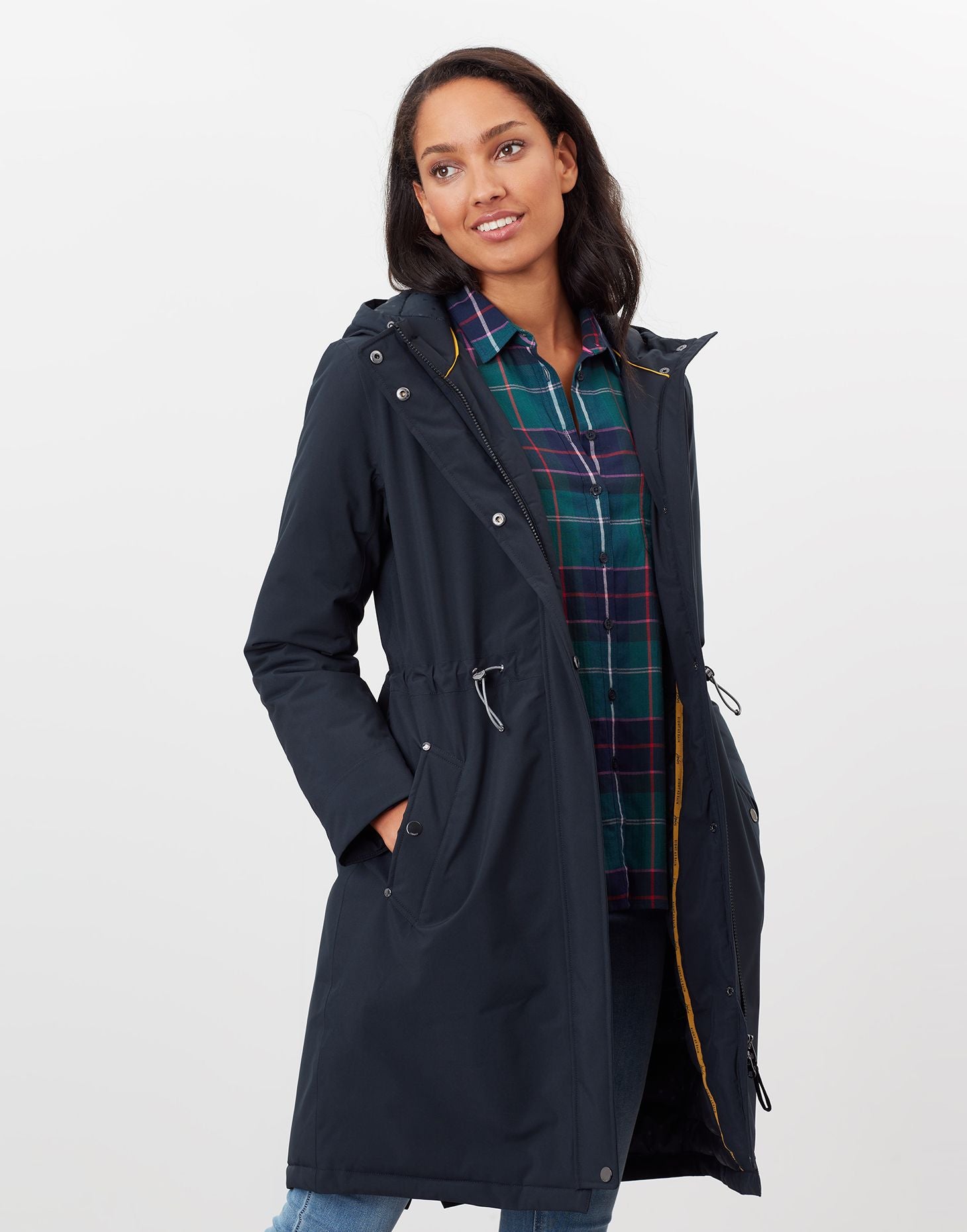Women's Charlbury Waterproof Raincoat with Padded Lining - Navy