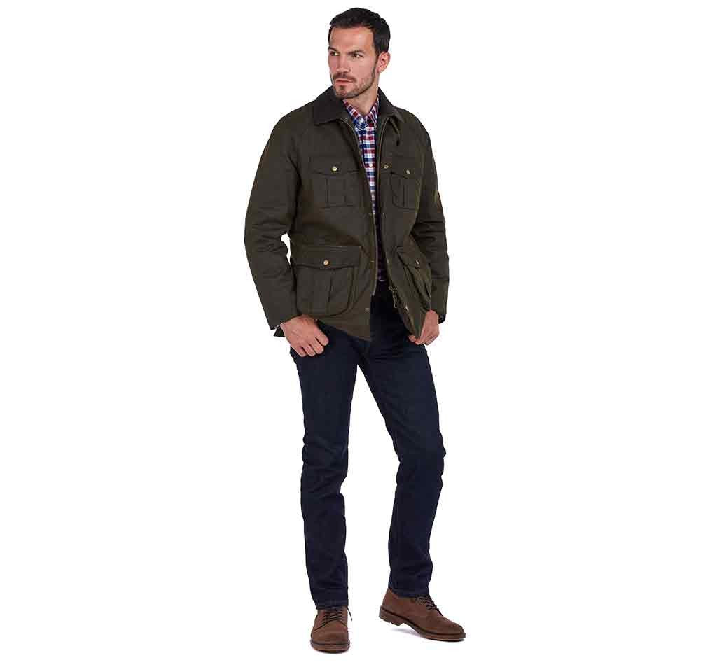 Men's Hebden Wax Jacket - Olive