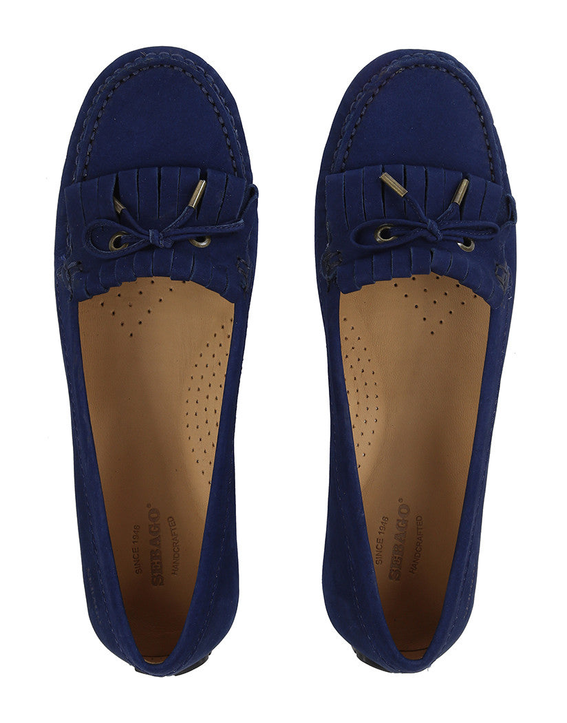Harper Kiltie Tie  Nubuck Shoe - Navy