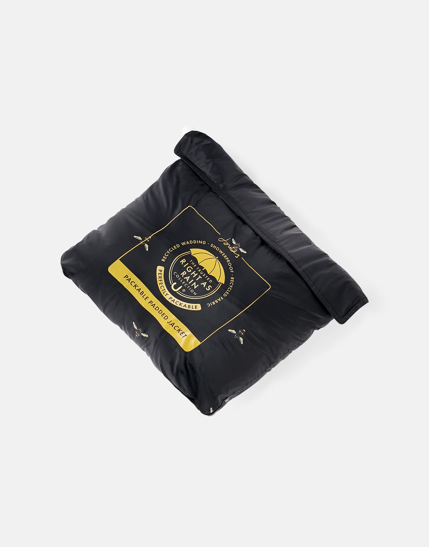 Joules - Snug Long Packable Shower Proof Coat - Black
