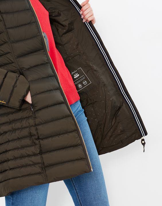 Women's Canterbury Long Quilted Jacket - Heritage Green
